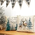 thumbnail image 4 of Winter Wonderland Decorative Throw Pillow Covers 18x18 Set of 4, Snowy Forest Cardinal Red Bird Deer Fox Rabbit Cushion Case Decor, Farmhouse Christmas Holiday Seasonal Home Decor for Couch PC, 4 of 5