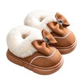 thumbnail image 3 of mgoYE Toddler House Slippers 2-9T Girls Bow Detail Warm Fuzzy Non‑Slip Kids Indoor Home Shoes 13, 3 of 9