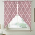 thumbnail image 5 of Pink Plaid Swag Valances for Windows 2 Pack Retro Country Moroccan National Geometrical Plaid Swag Kitchen Curtains 45 Inches Long Rod Pocket Short Window Treatment for Kitchen Bathroom 36"x45", 5 of 9