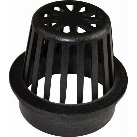 DrainTech 0333SDB Atrium Grate, 3 in Dia, Round, Polyethylene, Black