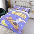 thumbnail image 3 of Harold y el Lápiz Morado Conjunto de sábanas temático, trío de piezas, cómodo y amigable con la piel, diseño único, regalo de decoración para el hogar para familiares, amigos y fans,140cm *210cm, 3 of 6