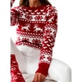 thumbnail image 2 of Gureui Woman's Christmas Sweater,Long Sleeve Elk Snowflake Printed Round Neck Casual Thick Loose Knitted Pullover Tops for Holiday/Party, 2 of 9