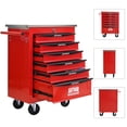 thumbnail image 6 of Noble House 6-Drawer Rolling Tool Organizer Cart, Steel Mobile Chest Storage with Worktop for Garage Workshop, Red, 6 of 13