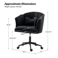 thumbnail image 4 of Adjustable Makeup Vanity Chair Modern Swivel Velvet Desk Task Chair Easy Assembly Black, 4 of 8