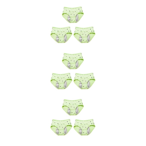 Sonducket Bragas para el período de los niños con estampado encantador de 3 uds., ropa interior menstrual, calzoncillos, lencería a prueba de Type7 NO7