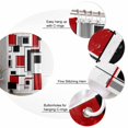 thumbnail image 5 of Shower Curtain Bathroom Set Red Geometric Abstract Color Block Waterproof Fabric Shower Curtains with Grommets&Hooks Irregular Stripe Gray Gradient Privacy Bath Curtain for Bathtub 36x72in, 5 of 7