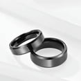 thumbnail image 3 of 6/8mm Tungsten Carbide Silver/Black Women's Wedding Band Polished Ring Size 6-11, 3 of 9