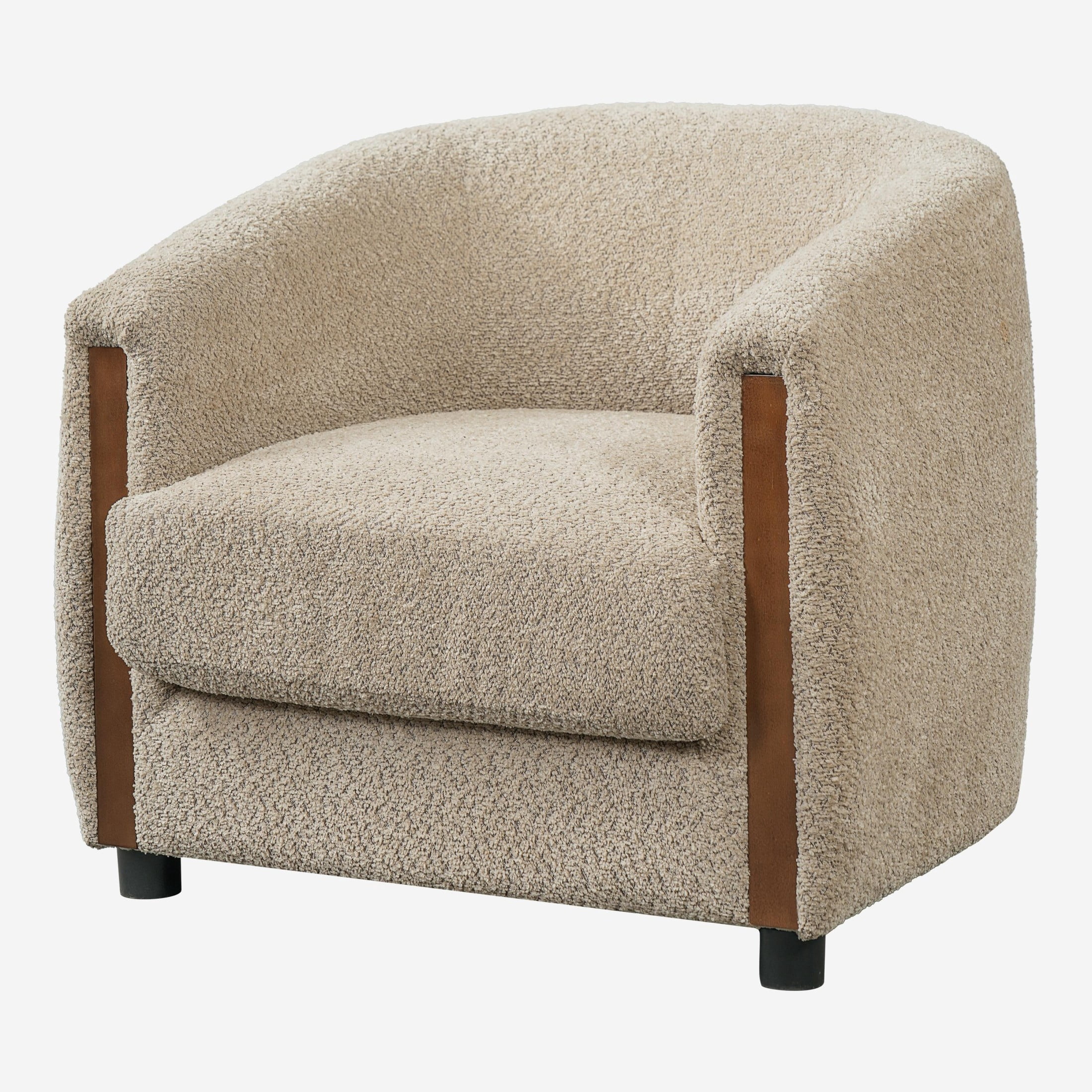 Christopher Knight Home Modern Curved Upholstered Barrel Accent Chair, Removable Cushion, Oatmeal