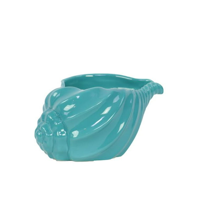 Urban Trends Collection 73099 Ceramic Conch Seashell Figurine, Small - Cyan