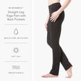 thumbnail image 2 of Fishers Finery Women's Straight Leg Yoga Pant with Pockets; Cotton & Modal Blend (Black, L Petite), 2 of 6