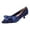 Blue, variant on Women’S Glossy Patent PU Closed Square Toe Platform High Heel Sandals, Adjustable Ankle Strap Thick Chunky Heel Dress Shoes, Non-Slip Sole Evening Office Heels, 1 Pair, Sizes 36 Through 42