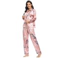thumbnail image 5 of Wuffmeow Women Silk Pajamas Set Long Sleeve Ladies Satin PJ Sets Button-Down Pajama Sleepwear Loungewear S~XL, 5 of 6