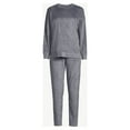 thumbnail image 2 of Joyspun Women's Velour Top and Sleep Pants Pajama Set, 2-Piece, Sizes S to 3X, 2 of 3