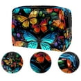 thumbnail image 2 of Flower ButterflyMakeup Pouch Bag with Zipper, Printed Design - Ideal for Ladies and Girls Travel - Cosmetic Storage Organizer - Zipper Pouch for Makeup Tools - Travel Security Pouch - PVC Material, 2 of 6