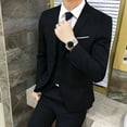 thumbnail image 4 of Fashion Men Solid Color Long Sleeve Lapel Slim Fit Blazer Suit Coat Outwear, 4 of 7