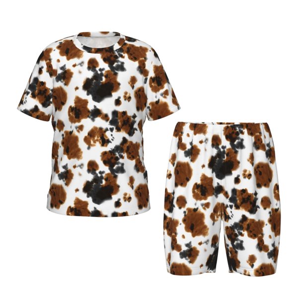 Balery Cow Tie Dye Conjunto de Pijama Infantil de Manga Corta con Estampado – Ropa de Dormir de Algodón Suave-3X-Large