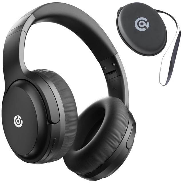 Falebare Auriculares Bluetooth sobre la oreja 120H tiempo de reproducción, 4 modos EQ, auriculares inalámbricos con micrófono, estéreo de alta fidelidad, carga rápida tipo C, auriculares con estuche p