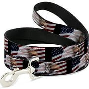 Dog Leash American Eagle Flags 4 Feet Long 0.5 Inch Wide