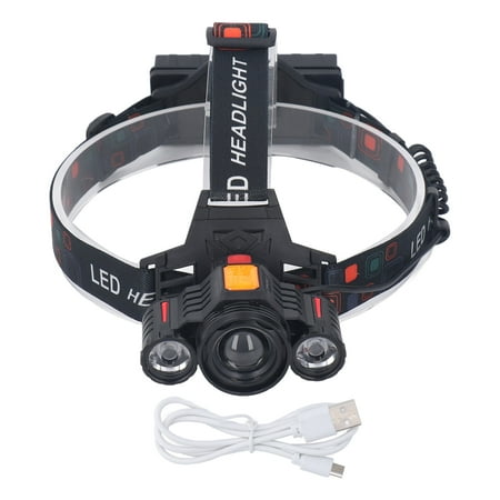 

Work Headlight Modes Angle Adjustable Waterproof USB Charging Work Light for Outdoor Use Black