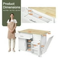 thumbnail image 7 of PulseFay Kitchen Island with Storage, 31.5" D Rolling Kitchen Island Cart on Wheels with Widen Drop Leaf Rubberwood Top, Large Mobile Kitchen Islands with Trash Can Storage and Towel Bar, White, 7 of 7