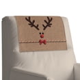thumbnail image 4 of COEQINE Recliner Headrest Protector Faux Leather Cover with Adhesive Backed Hook and Loop Straps, Anti-Slip Head Rest Cover for Sofa, Loveseat, Couch, 17x27 Inch, Christmas Reindeer Brown, Set of 2, 4 of 7