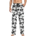 thumbnail image 4 of Men's Pajama Pants with Pockets Sleepwear Lounge Pants Stretch Casual Panda White and Black, 4 of 7