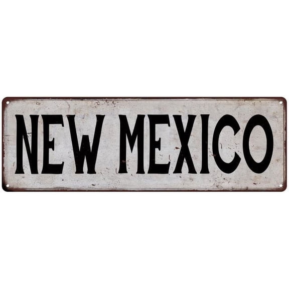 NEW MEXICO Vintage Look Rustic Metal 8x24 Sign City State 108240041268