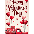 thumbnail image 4 of Valentine's Day Banner Heart Balloons Pink Roses Gift Box Backdrop Party Supplies Photography Props Romantic Decorations Festive Décor Background, 4 of 4