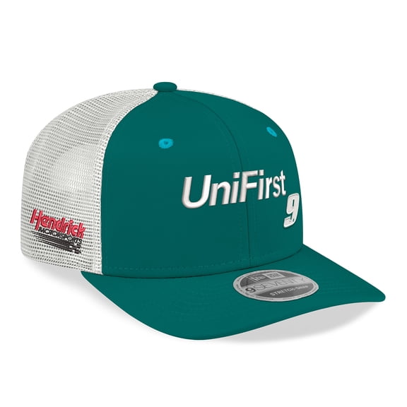 Men's New Era Green/White Chase Elliott 2026 UniFirst 9SEVENTY Adjustable Trucker Hat