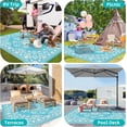 thumbnail image 6 of Findosom 9'x12' Boho Mandala Outdoor Rug Patio Rug Large Reversible Plastic Straw Rug RV Outdoor Mat Waterproof Foldable Portable Camping Mat for RV,Patio,Backyard,Deck,Picnic,Beach, 6 of 9