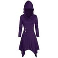 thumbnail image 2 of Turilly Women Costumes Lace Up Hooded Vintage Pullover High Low Bandage Long Dress Cloak, 2 of 3
