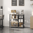 thumbnail image 2 of Alden Design Vintage Steel Storage Rack with Open Wood Shelves, 2 of 9