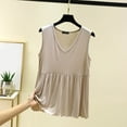 thumbnail image 2 of Clean Summer Tank Top for Women Classic Babydoll Sleeveless Shirts Basic Pure Camisole V Neck Tunic Tee Irregular Hem Camis Tight Fitted Vest Loungewear Formal Trendy Tee Shirts Training Yoga Clothes, 2 of 7