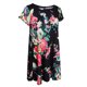 thumbnail image 1 of Vestido a media pierna suelto acampanado informal de verano con cuello redondo y manga corta de verano para mujer Negro XXL Sunnimix Vestido corto floral, 1 of 8