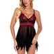 thumbnail image 2 of Lencería sexy para mujer Encaje con cuello en V Camis Bowknot Malla Tentación Babydoll Ropa interior Ropa de dormir Camisón Fridja nalpqowj41186, 2 of 7