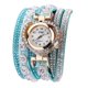 thumbnail image 1 of Reloj de pulsera de moda elegante con múltiples capas y números arábigos. Verde, 1 of 6
