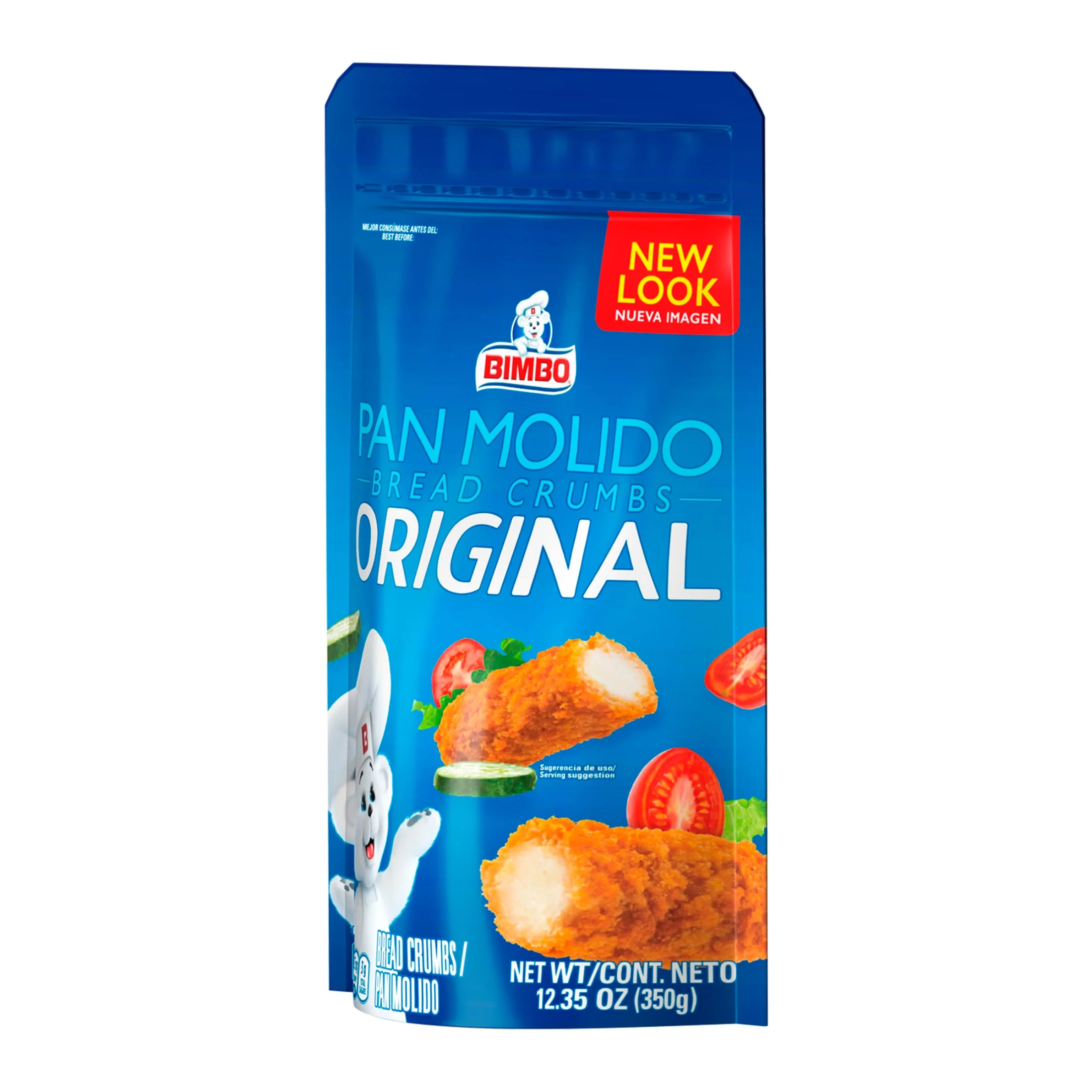 Bimbo Pan Molido Original Bread Crumbs, 12.35 oz, Plain Bread Crumbs, Bag
