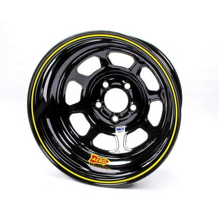Aero Racing - Aero Racing Wheels 52-185020 52 Series IMCA Rolled Wheel - Black - 15 x 8 in. - 5 x 5 in. Bolt Circle - 2 in. Back Spacing - 19 lbs