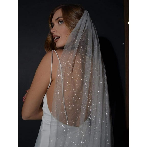 Bride Wedding Lace Veil Short Waist Veils 1 Tier Soft Tulle Veil Bridal Veils with Comb
