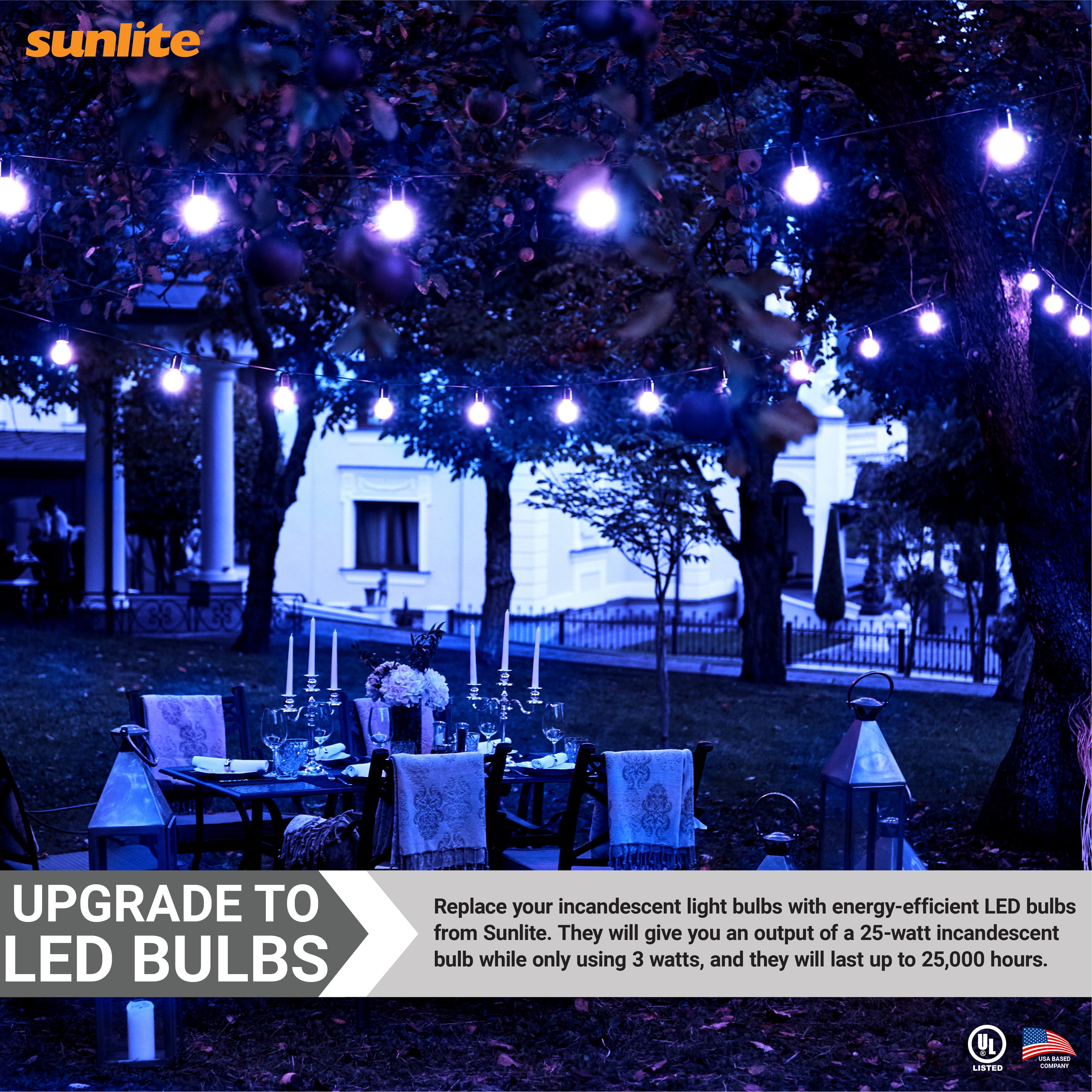 Sunlite LED A19 Colored Light Bulb, 3 Watts (25w Equivalent), E26 Medium Base, Non-Dimmable, UL Listed, Party Decoration, Holiday Lighting, Blue, 6 Pack
