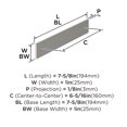 thumbnail image 5 of Amerock Ladera 6-5/16 inch (160mm) Center-to-Center Rectangle Satin Nickel Cabinet Pull Backplate, 5 of 5