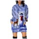 thumbnail image 3 of Vestido con capucha de manga larga con estampado 3D de dibujos animados de muñeco de nieve y Papá Noel informal, 3 of 5