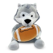 DolliBu Wolf Stuffed Animal with Football Plush - Soft Huggable Wolf, Adorable Playtime Plush Toy, Cute Wildlife Gift, Plush Doll Animal Toy for Kids and Adults - 6 Inches