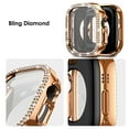 thumbnail image 3 of Case Compatible with Apple Watch Ultra 2/1 49mm, Double Row Crystal Diamond Frame Bling Cover Bumper Protective for Apple Watch Ultra 2/1 49mm, with Tempered Glass Screen Protector, Silver, 3 of 6