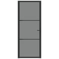 thumbnail image 2 of vidaXL 1 Piece Interior Door 32.7"x79.3"x1.4" Thick - Black Aluminum with ESG Glass, 2 of 7
