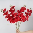 thumbnail image 2 of 38 Inch Artificial Phalaenopsis Flowers for Outdoors 5 Pcs Faux Orchid Flowers Stem Plants for Home Living Room Office Garden Decor (Red), 2 of 7