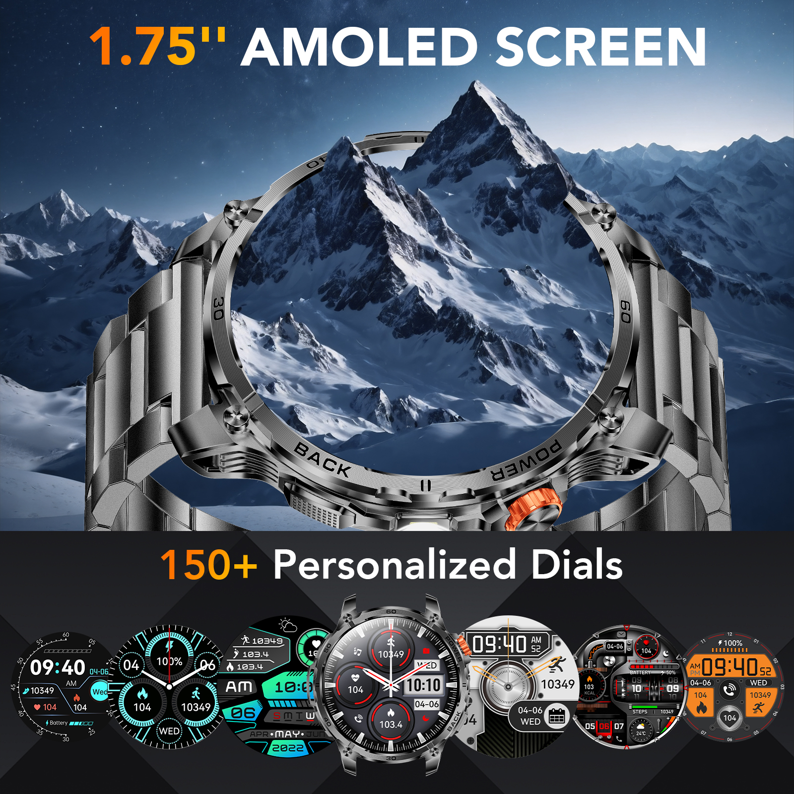 Tikland Smart Watch, 1.75" AMOLED, 120+ Sport Modes photo 6