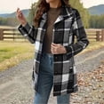 thumbnail image 5 of Uaswgudfs Women's Plaid Lapel Mid-Length Wool-Blend Coat with Pockets Lined for Fall Winter Daily Casual Work, 5 of 9