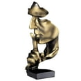 thumbnail image 1 of Aboxoo Estatua Del Pensador El Silencio Es Oro Estatuilla De Arte Abstracto Esculturas De Resina Para El Hogar Moderno Objetos Decorativos Decoración De Mesa Para Sala De Estar Decoración Del Hogar Of, 1 of 5