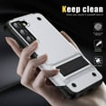 thumbnail image 4 of Designed for Samsung Galaxy S21 FE Armor Case, [Kickstand Function] [Hard PC + Soft TPU Reinforced Drop Protection] Shockproof Anti-drop Hybrid Phone Case for Samsung Galaxy S21 FE - White, 4 of 7
